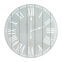 All the Rages Elegant Designs Wood Plank 23" Large Rustic Coastal Wall Clock