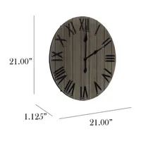 All the Rages Elegant Designs Handsome 21" Rustic Farmhouse Wood Wall Clock