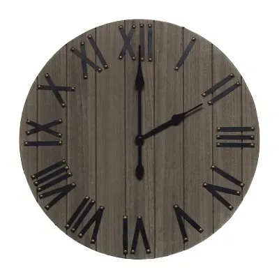 All the Rages Elegant Designs Handsome 21" Rustic Farmhouse Wood Wall Clock