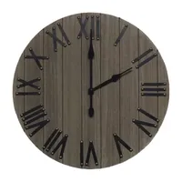 All the Rages Elegant Designs Handsome 21" Rustic Farmhouse Wood Wall Clock