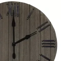 All the Rages Elegant Designs Handsome 21" Rustic Farmhouse Wood Wall Clock