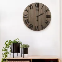 All the Rages Elegant Designs Handsome 21" Rustic Farmhouse Wood Wall Clock