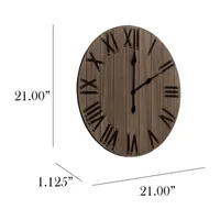 All the Rages Elegant Designs Handsome 21" Rustic Farmhouse Wood Wall Clock