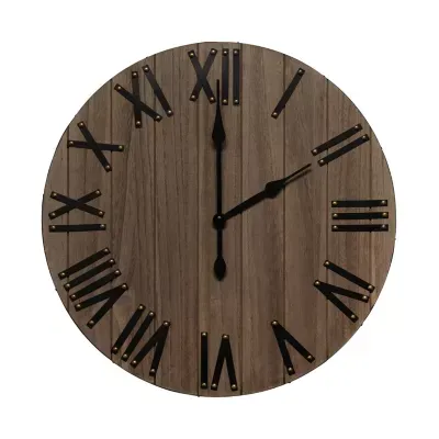All the Rages Elegant Designs Handsome 21" Rustic Farmhouse Wood Wall Clock