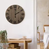 All the Rages Elegant Designs Handsome 21" Rustic Farmhouse Wood Wall Clock