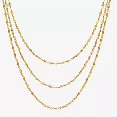 Womens 17 Inch 14K Gold Link Necklace