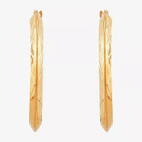 14K Gold Star-Cut Hoop Earrings