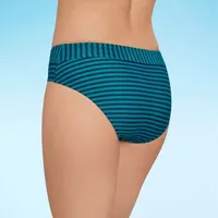 Xersion Womens Striped Hipster Bikini Swimsuit Bottom