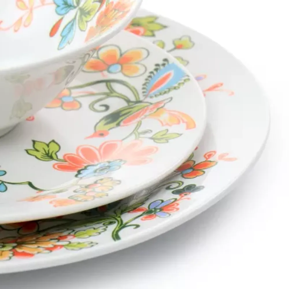 Elama Spring Bloom 16-pc. Porcelain Dinnerware Set