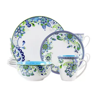 Elama Blue Fiesta 16-pc. Porcelain Dinnerware Set