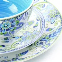 Elama Blue Fiesta 16-pc. Porcelain Dinnerware Set