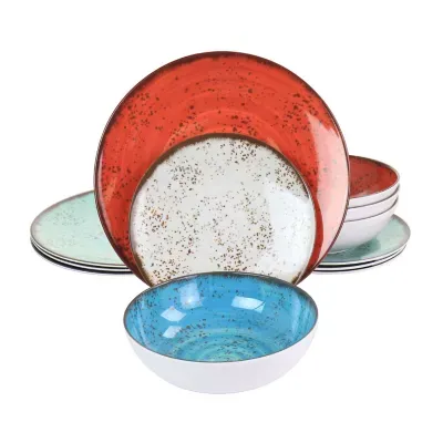 Elama Pryce 12-pc. Melamine Dinnerware Set