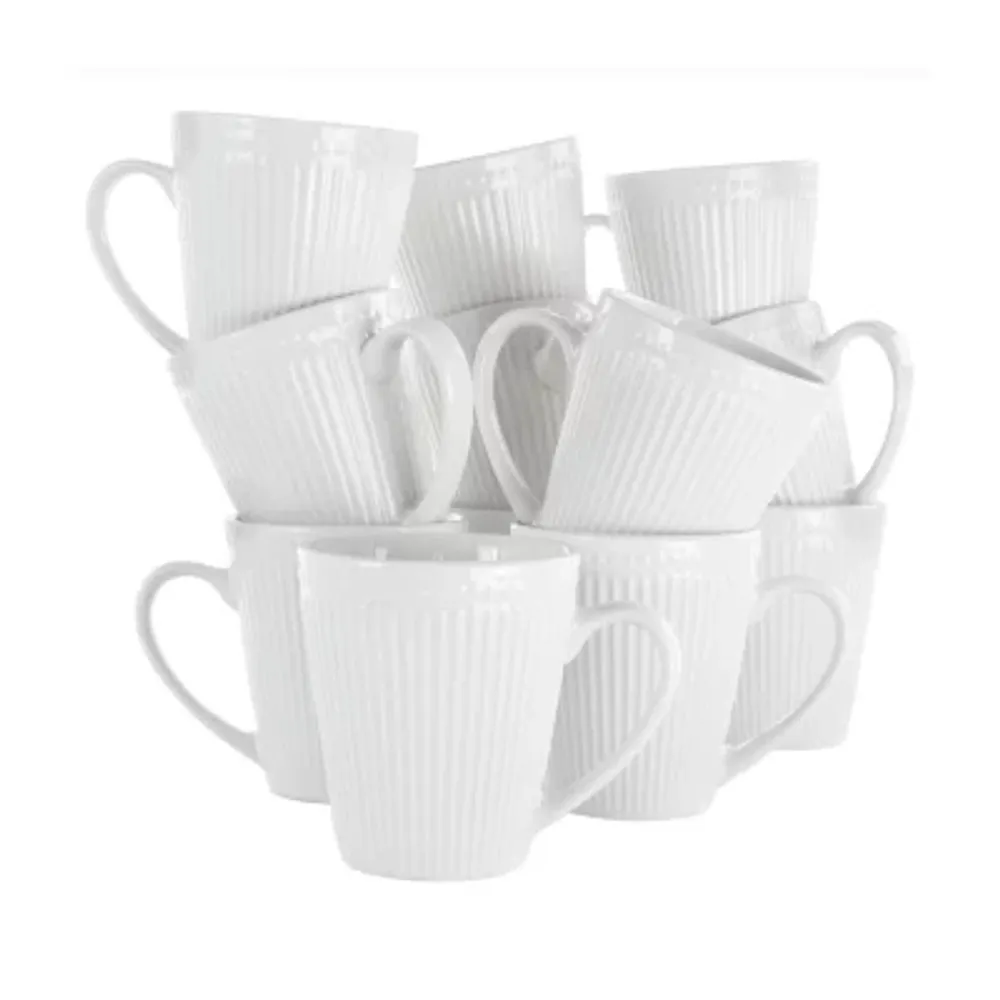 Elama Madeline 12-pc. Porcelain Coffee Mug Set