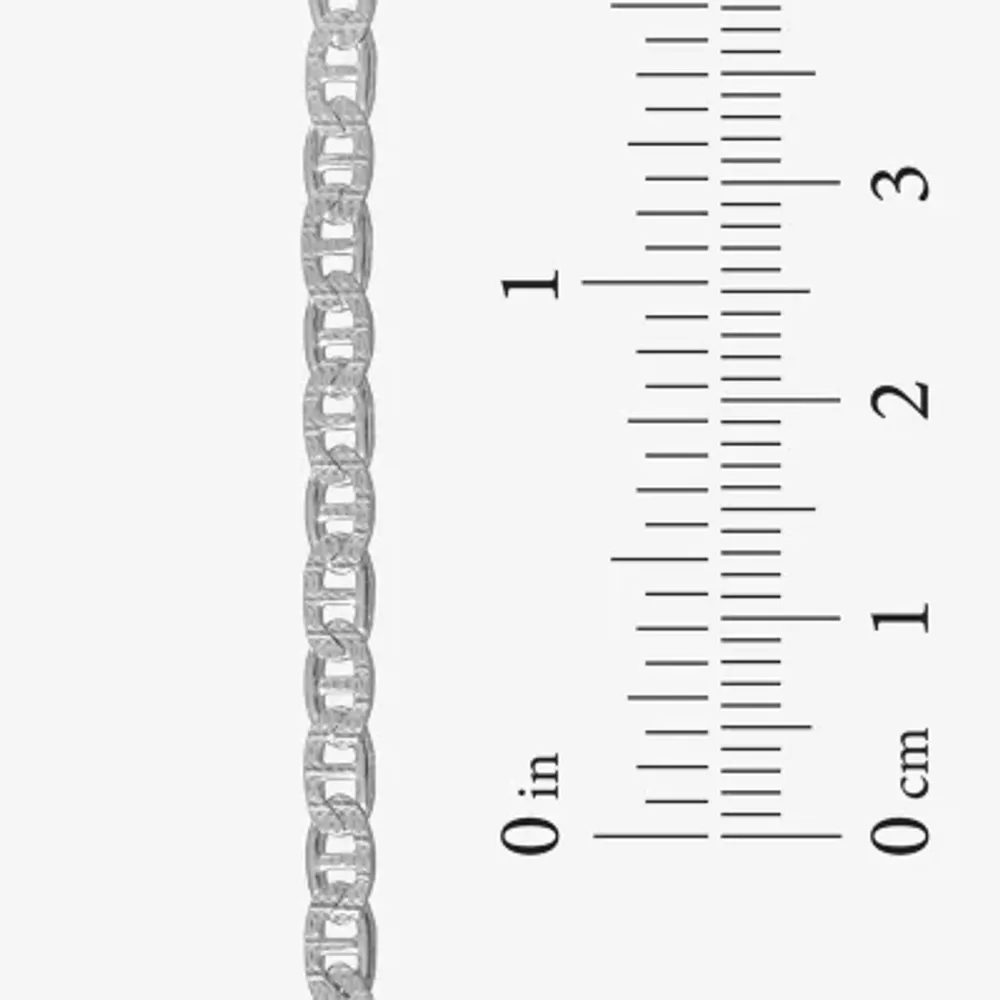 Made in Italy Sterling Silver Inch Solid Link Chain Bracelet