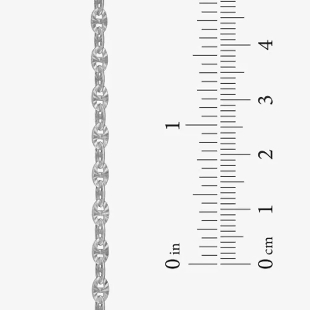 Made in Italy Sterling Silver Inch Solid Link Chain Necklace