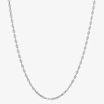 Made in Italy Sterling Silver Inch Solid Link Chain Necklace