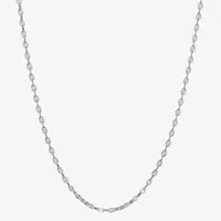 Made in Italy Sterling Silver Inch Solid Link Chain Necklace