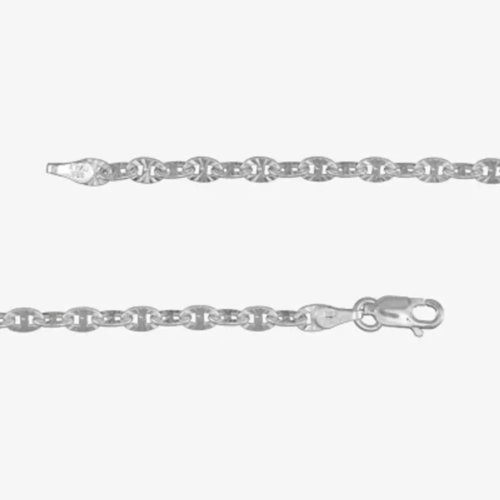 Made in Italy Sterling Silver Inch Solid Link Chain Necklace
