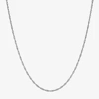 Made Italy Sterling Silver Solid Singapore Chain Necklace