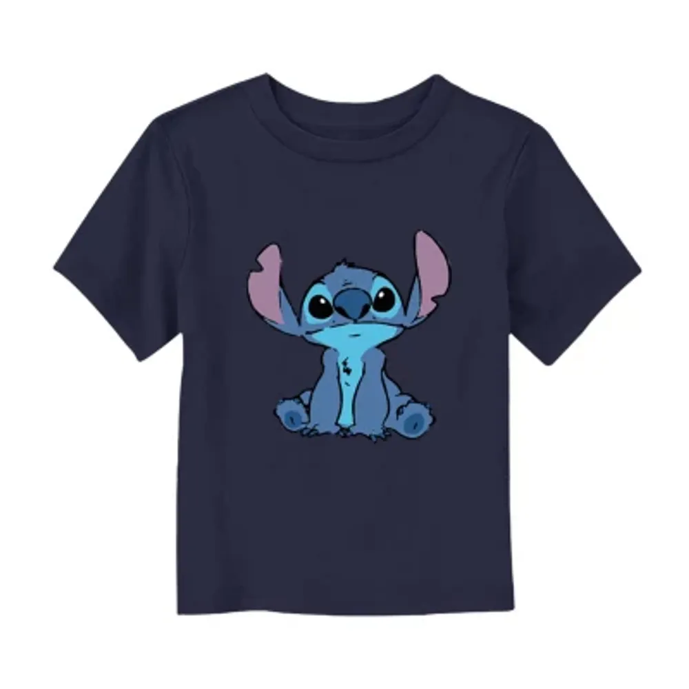 Disney Collection Toddler Unisex Crew Neck Short Sleeve Stitch Graphic T-Shirt