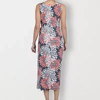 Robbie Bee Sleeveless Puff Print Midi Sheath Dress