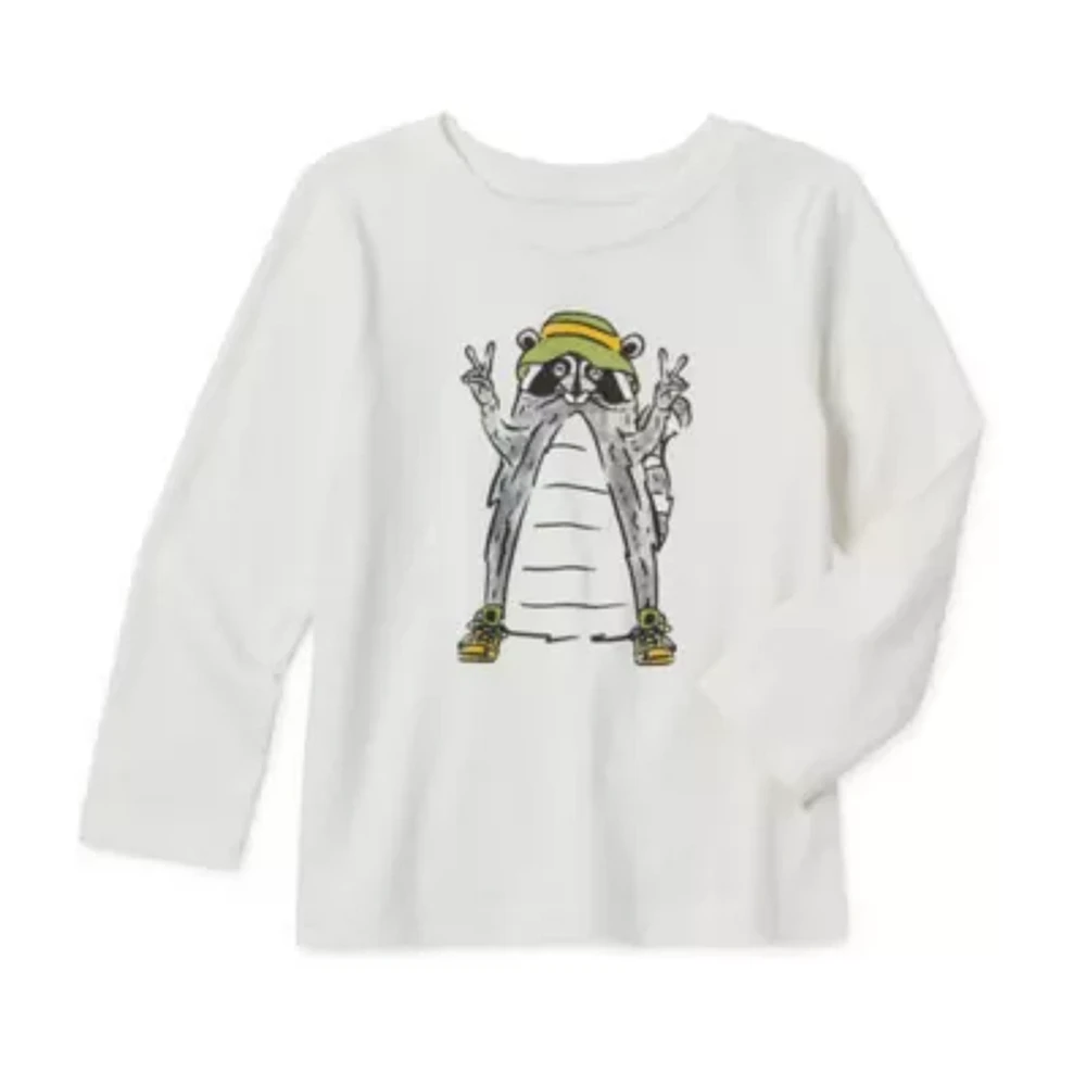 Okie Dokie Toddler Boys Adaptive Crew Neck Long Sleeve Graphic T-Shirt