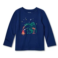 Okie Dokie Toddler Boys Adaptive Crew Neck Long Sleeve Graphic T-Shirt