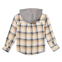 Thereabouts Little & Big Boys Hooded Long Sleeve Flannel Shirt