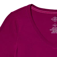 St. John's Bay Womens V Neck 3/4 Sleeve Adaptive Easy-on + Easy-off T-Shirt