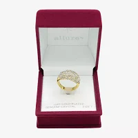 Sparkle Allure Womens Crystal 14K Gold Over Brass Cluster Cocktail Ring