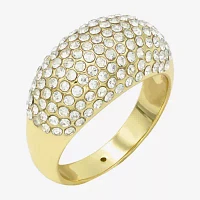 Sparkle Allure Womens Crystal 14K Gold Over Brass Cluster Cocktail Ring