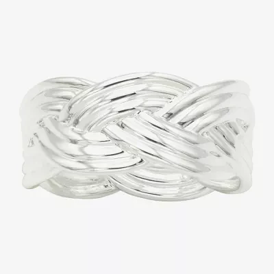 Sparkle Allure Womens 25MM Pure Silver Over Brass Crossover Band