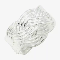 Sparkle Allure Womens 25MM Pure Silver Over Brass Crossover Band