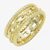 Sparkle Allure Stack Link Womens 7MM 14K Gold Over Brass Band
