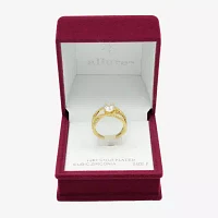 Sparkle Allure Womens Cubic Zirconia 14K Gold Over Brass Round Engagement Ring