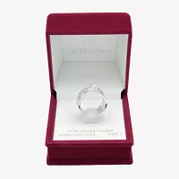 Sparkle Allure Womens Cubic Zirconia Pure Silver Over Brass Round Engagement Ring