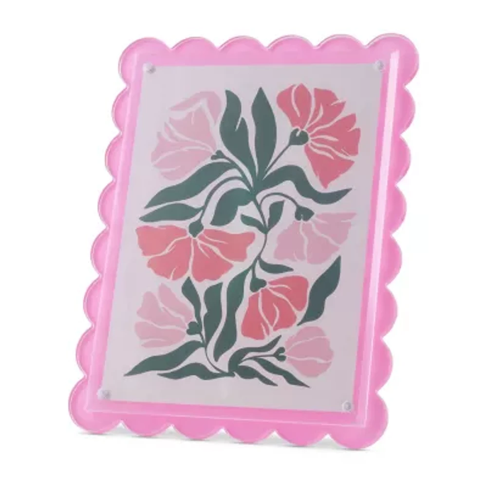 Pink Sky 5 X 7 Scallop Edge Pink Acrylic 1-Opening Tabletop Frame