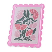 Pink Sky 5 X 7 Scallop Edge Pink Acrylic 1-Opening Tabletop Frame