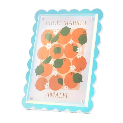 Pink Sky 4 X 6 Scallop Edge Clear Acrylic 1-Opening Tabletop Frame
