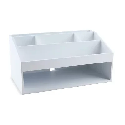 Pink Sky Wooden With Open Storage Desktop Organizer