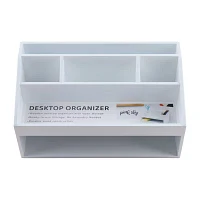 Pink Sky Wooden With Open Storage Desktop Organizer