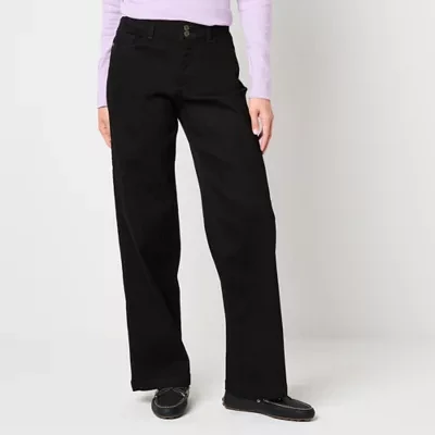 St. John's Bay Womens High Rise Wide Leg Jean