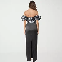 Rene by Ruiz Collection Womens Elbow Sleeve Evening Gown