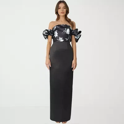Rene by Ruiz Collection Womens Elbow Sleeve Evening Gown