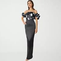 Rene by Ruiz Collection Womens Elbow Sleeve Evening Gown