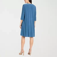 R & M Richards Womens Jacket Dress With Removable Necklace Petite