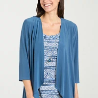 R & M Richards Womens Jacket Dress With Removable Necklace Petite