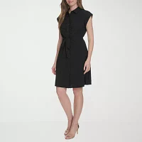 Marc New York Womens Short Sleeve Fit + Flare Dress