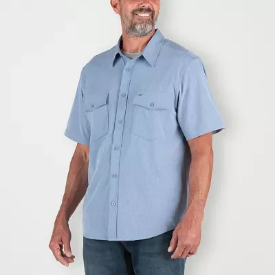 Berne Flex 180 Upf Big and Tall Mens Regular Fit Short Sleeve Button-Down Shirt