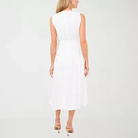 Sam And Jess Womens Sleeveless Midi Fit + Flare Dress